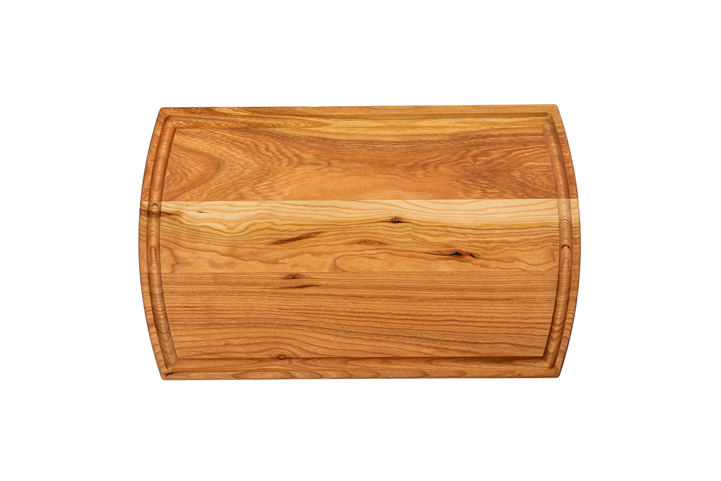 a reversible chop chop cherry wood cutting board with juice groove made in quebec made in canada