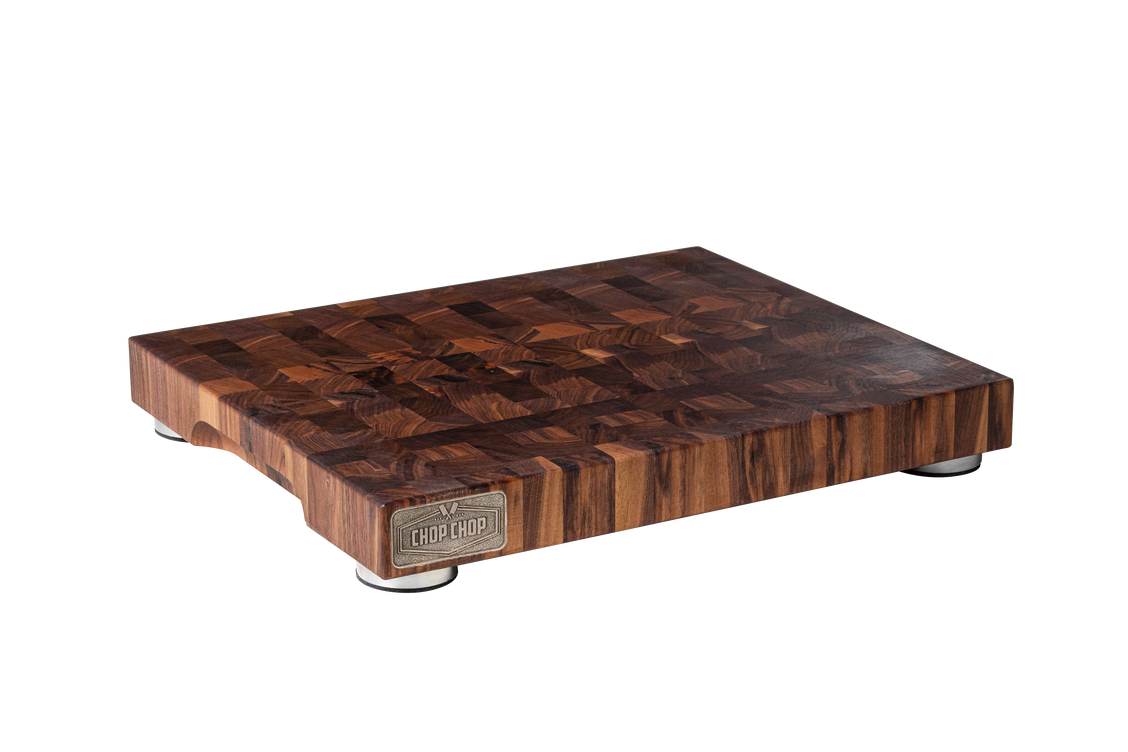 Walnut wood end grain butcher block with feet
