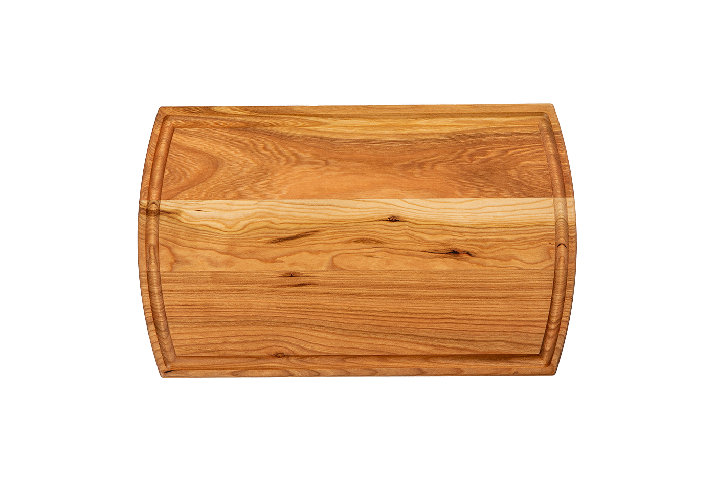 a reversible chop chop cherry wood cutting board with juice groove made in quebec made in canada