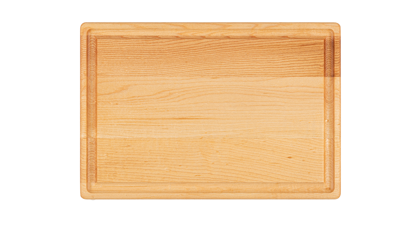 a reversible chop chop maple wood cutting board with juice groove made in quebec made in canada