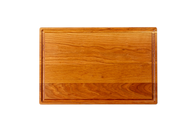 a reversible wood cutting board cherry with juice groove made in quebec made in canada