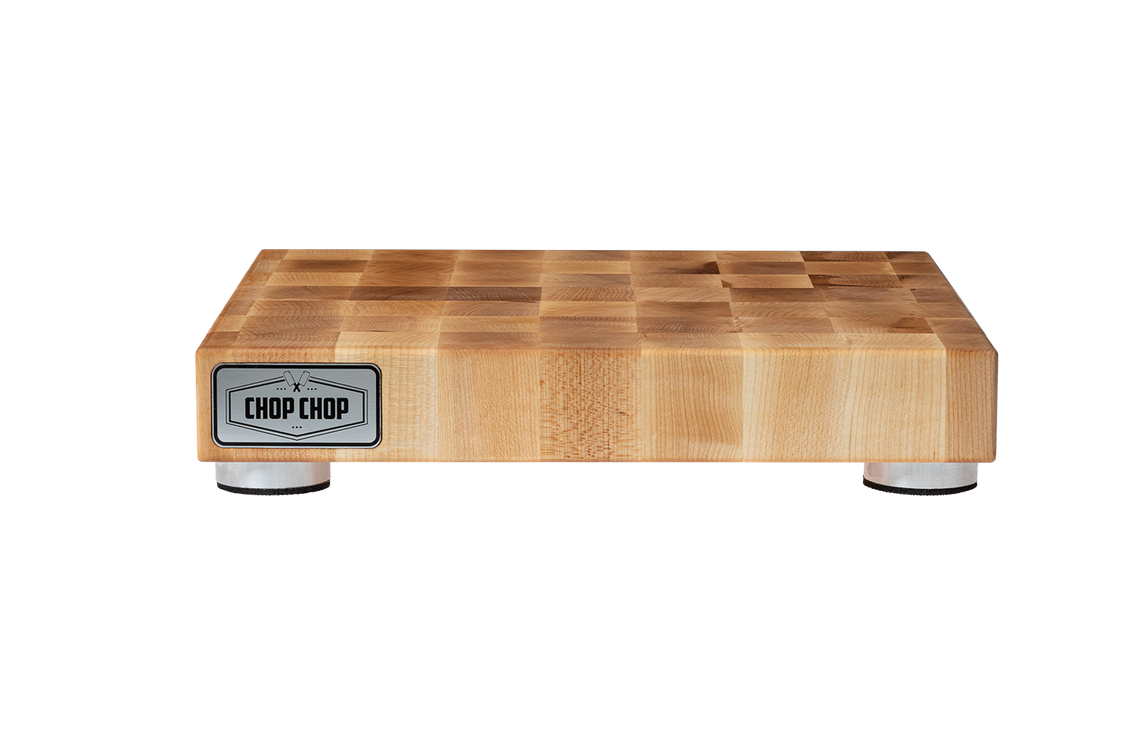 Butcher Block with Aluminium Brushed Stabilizers (End Grain)