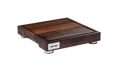 Butcher Block with Brushed Aluminium Stabilizers and Juice Groove (Edge Grain)