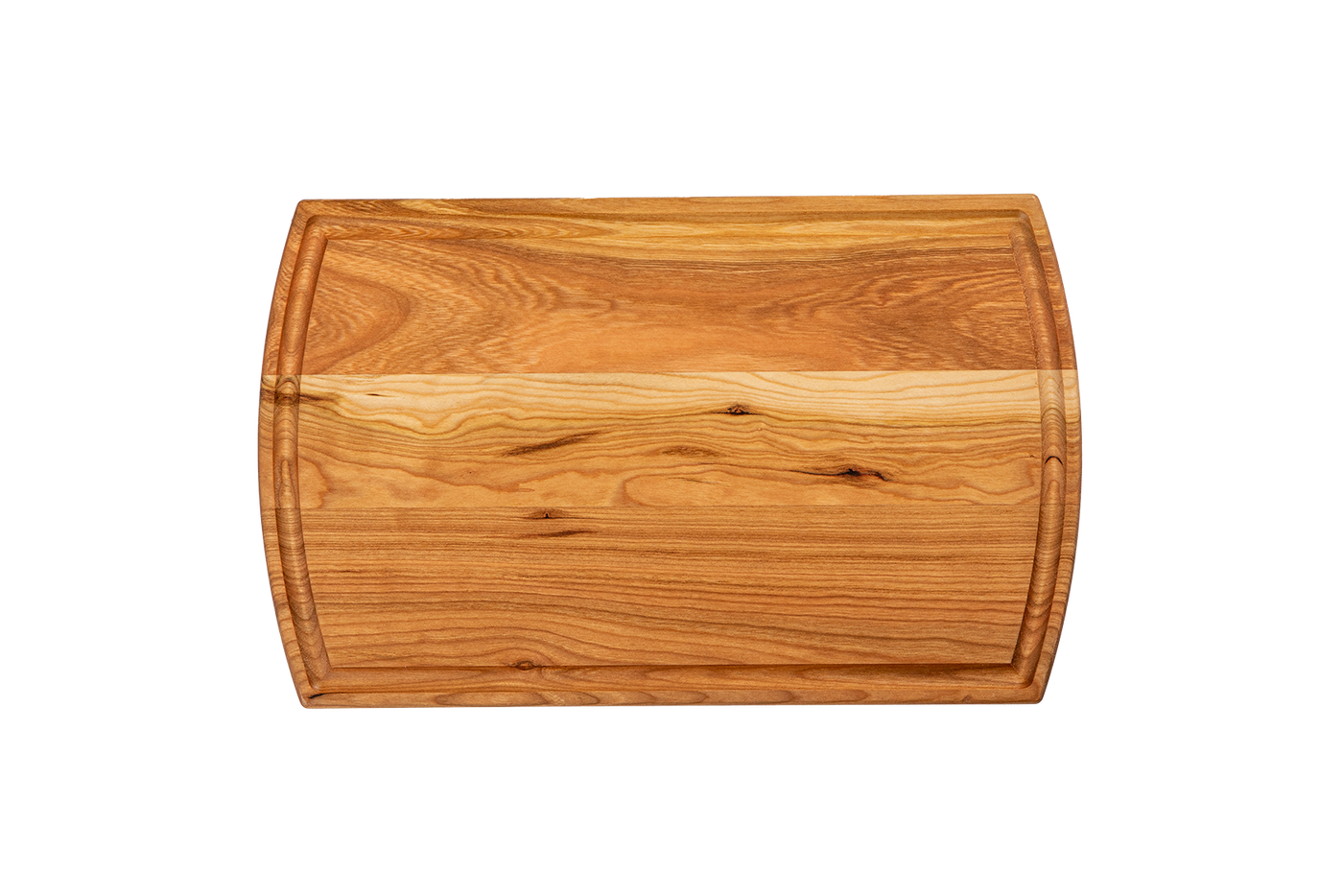 Chop Chop cherry wood cutting board with a juice groove, premium hardwood board for slicing, chopping, and serving. Made in Quebec