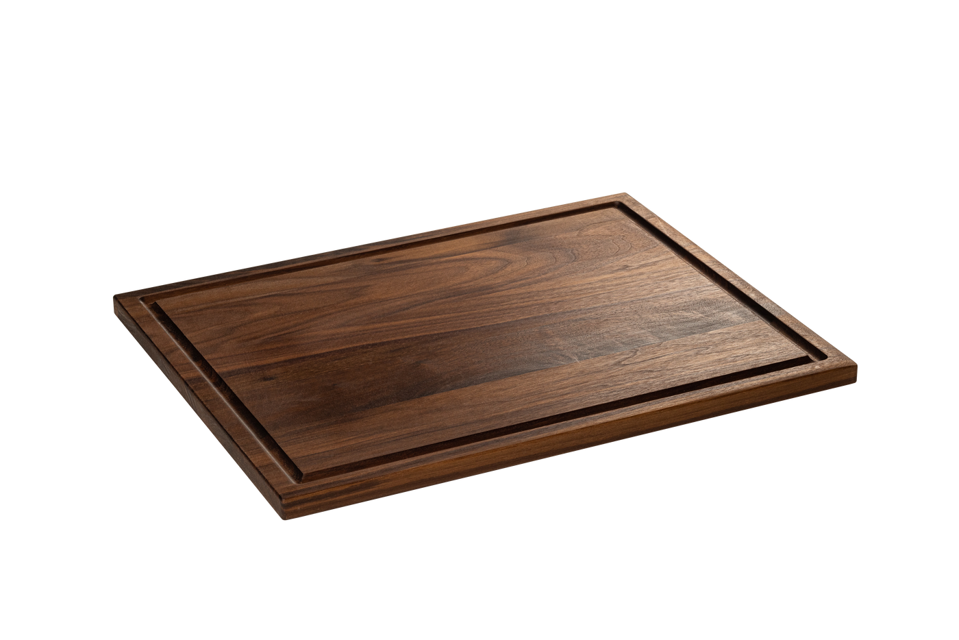 a reversible chop chop walnut wood cutting board with juice groove made in quebec made in canada