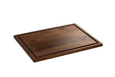 a reversible chop chop walnut wood cutting board with juice groove made in quebec made in canada